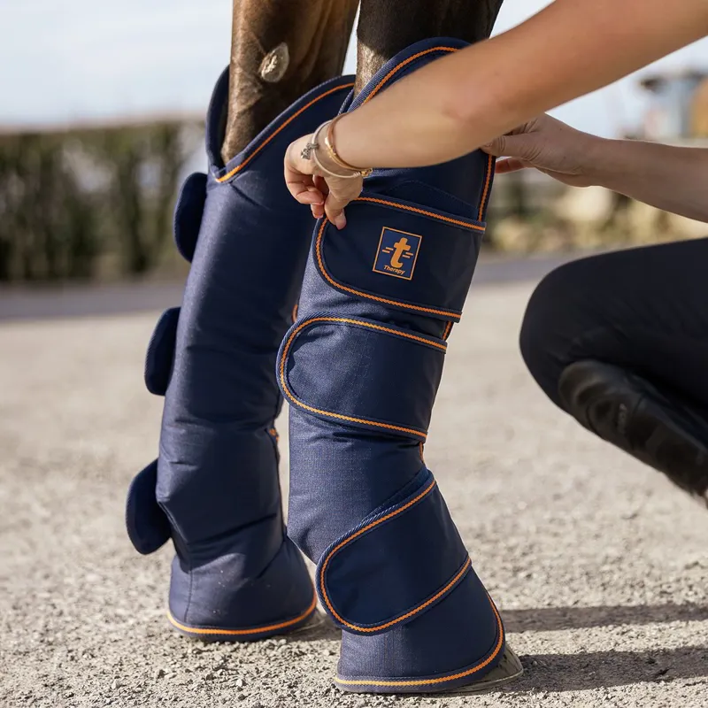 Bucas Therapy Shipping Boots - Navy/Orange-6