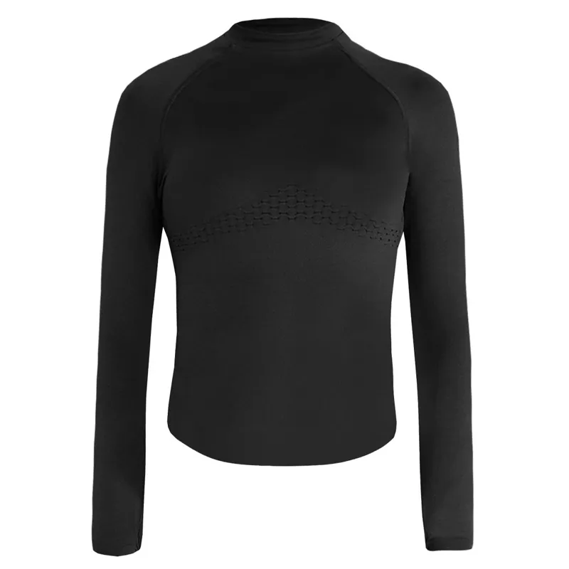 Aztec Diamond Thermal 3D Knit Women's Long Sleeve Top - Black-8