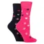 Sockshop Wild Feet Women's Thermal Crew Socks 2 Pack - Paw Print