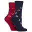 Sockshop Wild Feet Womens Thermal Crew Socks 2 Pack - Horseshoe