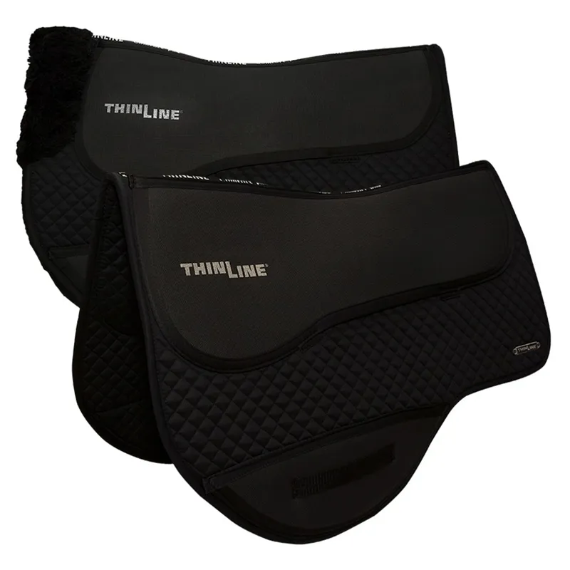 ThinLine Endurance Dropped Rigging Fleece Saddle Pad - Black-3