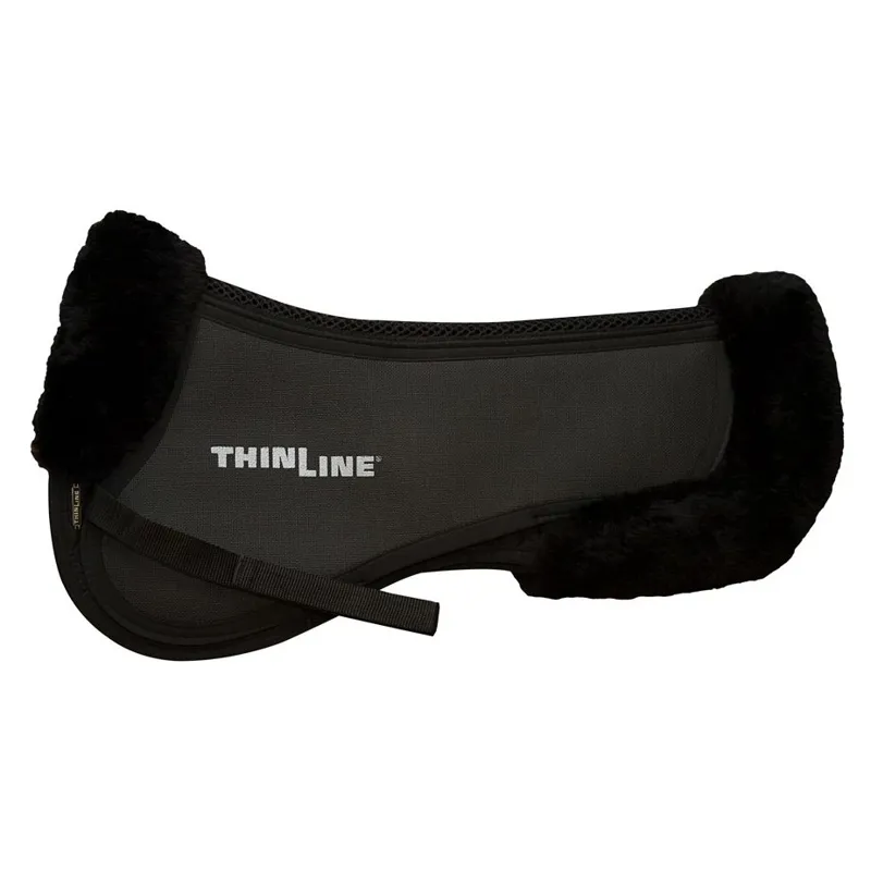 ThinLine Trifecta Half Pad with Sheepskin Rolls:Black/Black
