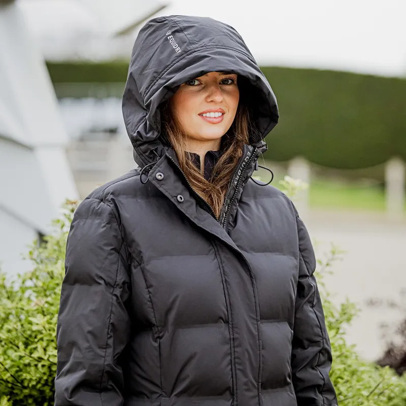 EQUIDRY Thora Women's Waterproof Long Puffer Jacket - Black-8