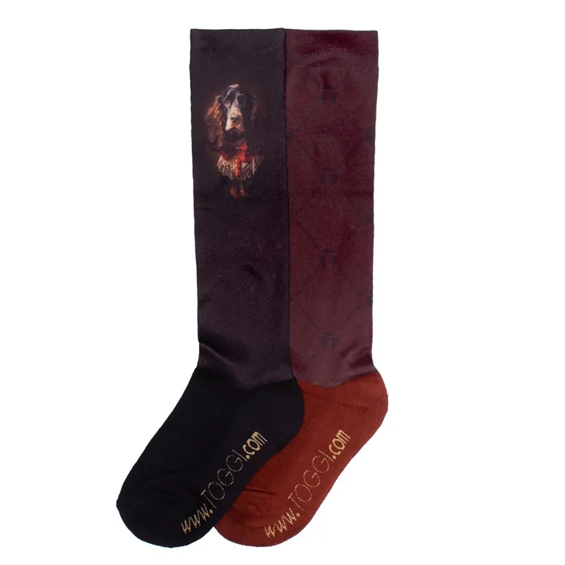 Toggi Hartnell Womens Technical Socks 2 Pack - Black/Burgundy