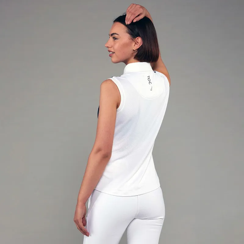Toggi Haymarket Womens Sleeveless Polo Shirt - Navy/White-3