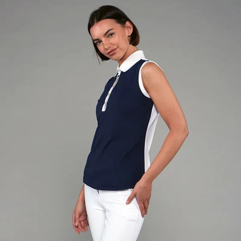 Toggi Haymarket Womens Sleeveless Polo Shirt - Navy/White-4