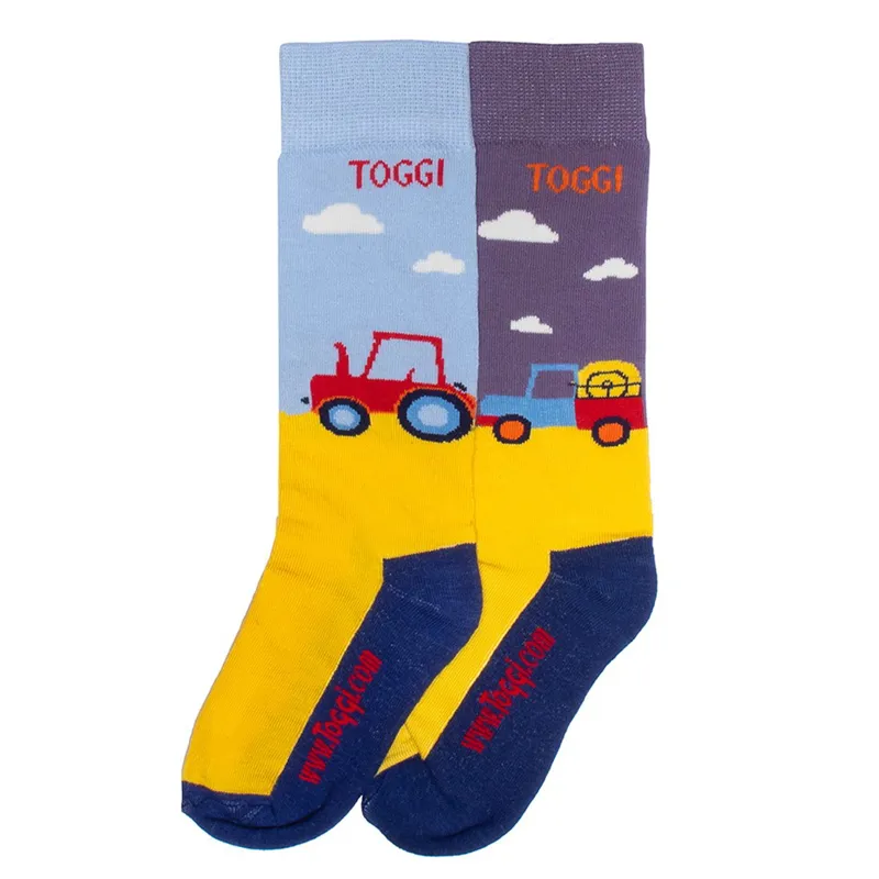 Toggi Lawrence Junior Socks 2 Pack - Mustard/Sky