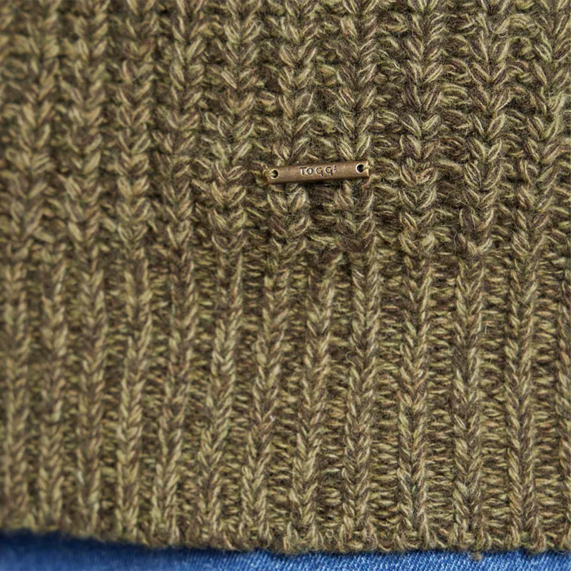 Toggi Wessex Men's Chunky Knitted Zip Neck Sweater - Olive Green-5