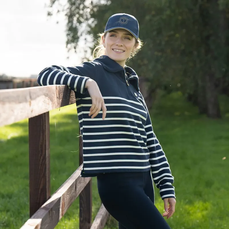 Toggi Barker Womens Quarter Zip Sweatshirt - Navy/White-1