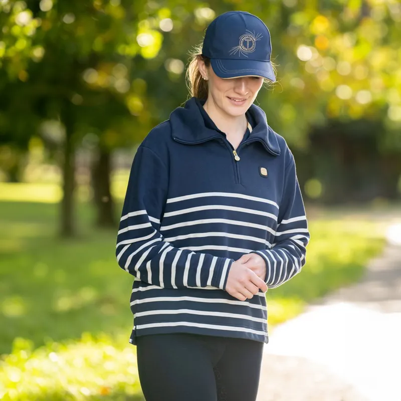 Toggi Barker Womens Quarter Zip Sweatshirt - Navy/White-3