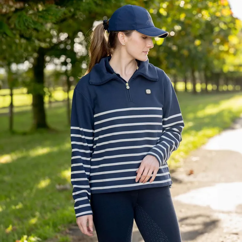 Toggi Barker Womens Quarter Zip Sweatshirt - Navy/White-4