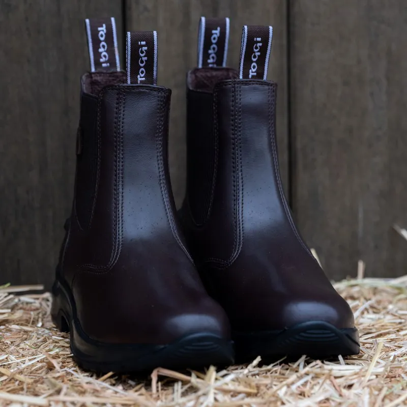 Toggi Barrington Adults Waterproof Paddock Boots-Dark Brown-8