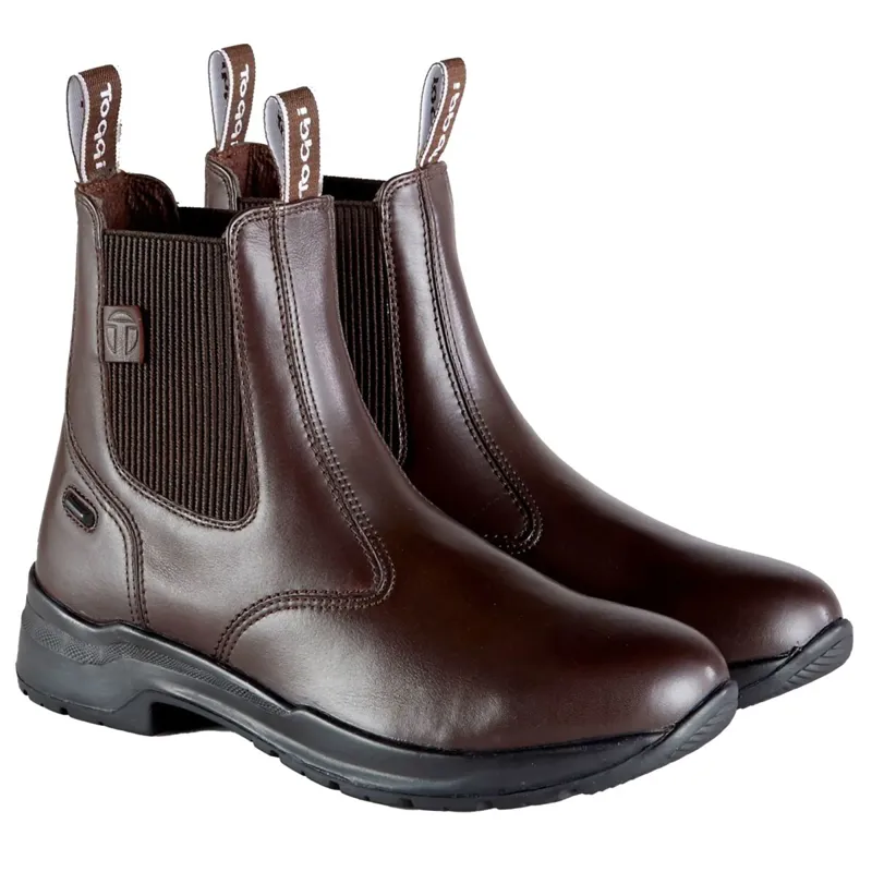 Toggi Barrington Adults Waterproof Paddock Boots-Dark Brown