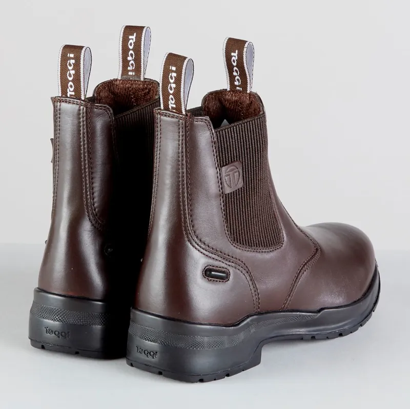 Toggi Barrington Adults Waterproof Paddock Boots-Dark Brown-2