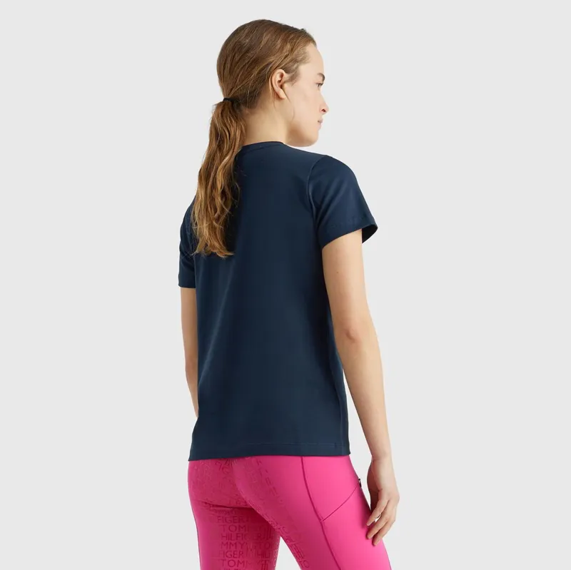 Tommy Hilfiger TH Rhinestone Womens T-Shirt - Desert Sky-2