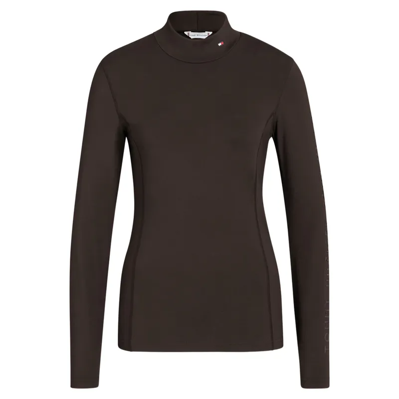 Tommy Hilfiger Ava Women's High Neck Base Layer - Cacao-1