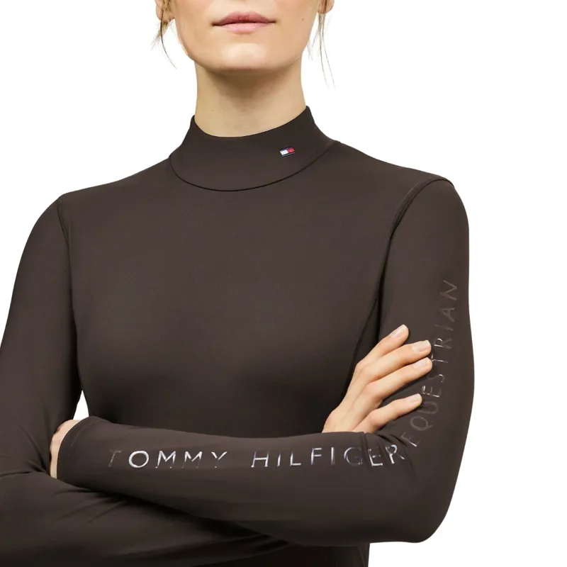 Tommy Hilfiger Ava Women's High Neck Base Layer - Cacao-3