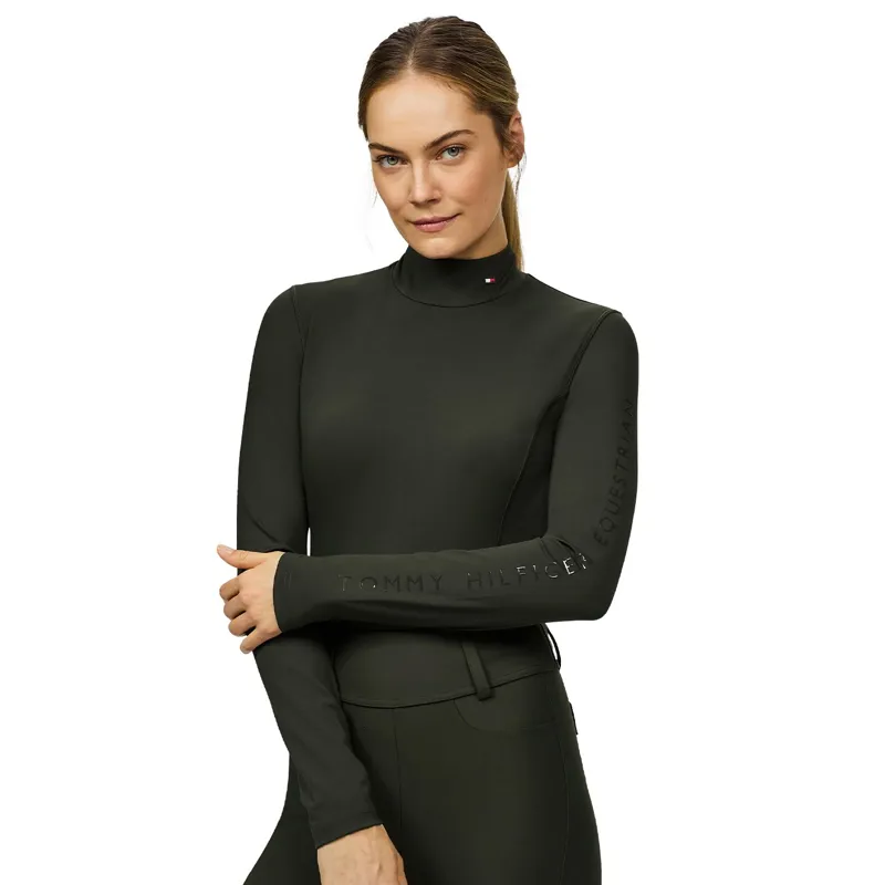 Tommy Hilfiger Ava Women's High Neck Base Layer - Pine-3