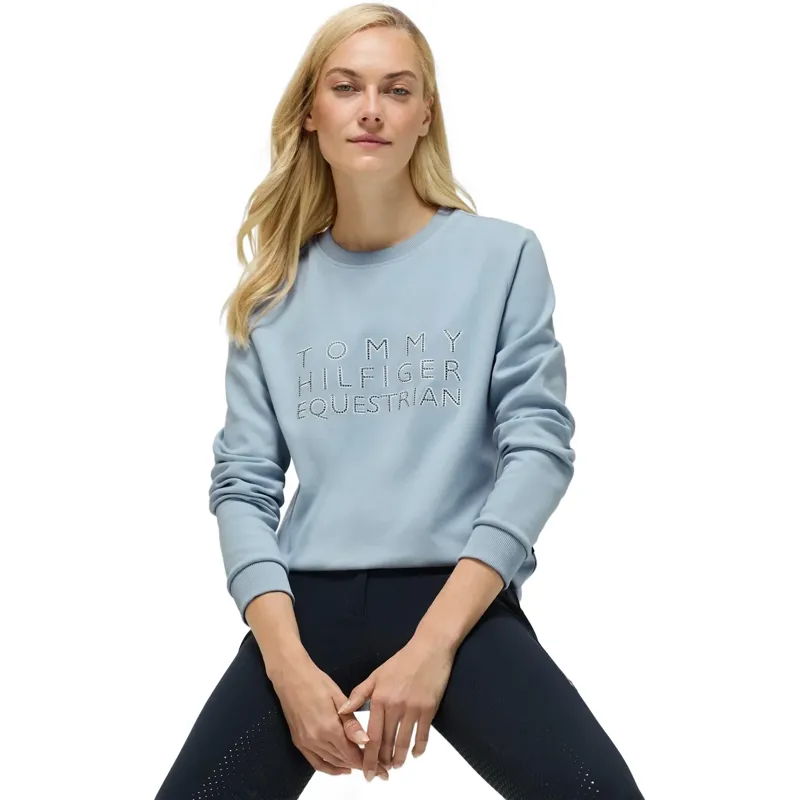 Tommy Hilfiger Belair Rhinestone Women's Sweatshirt - Sweet Blue