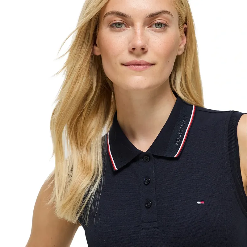 Tommy Hilfiger Cordova Womens Sleeveless Polo Shirt - Desert Sky-5