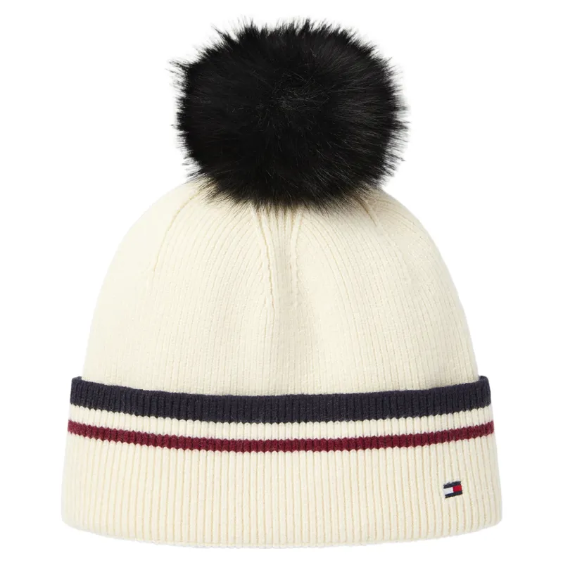 Tommy Hilfiger Dean Pompom Beanie - Ecru-1