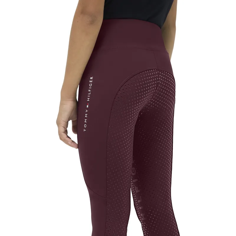 Tommy Hilfiger Devon Junior Full Grip Riding Tights - Deep Burgundy Pre-Order-1