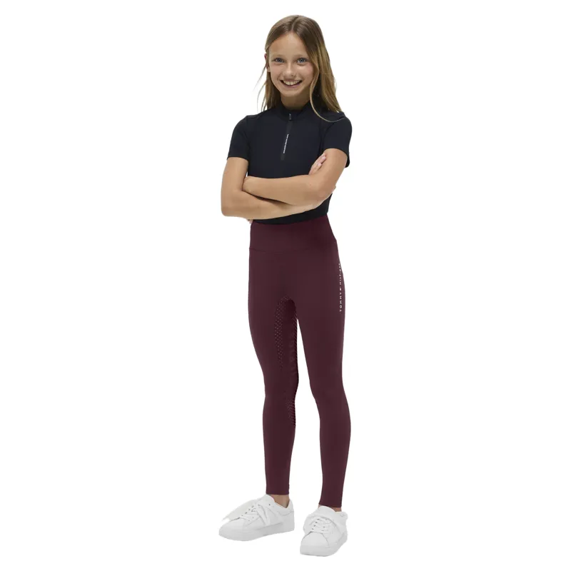Tommy Hilfiger Devon Junior Full Grip Riding Tights - Deep Burgundy Pre-Order-2