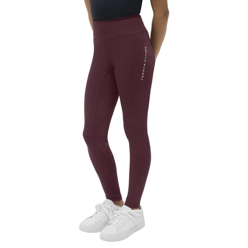 Tommy Hilfiger Devon Junior Full Grip Riding Tights - Deep Burgundy Pre-Order