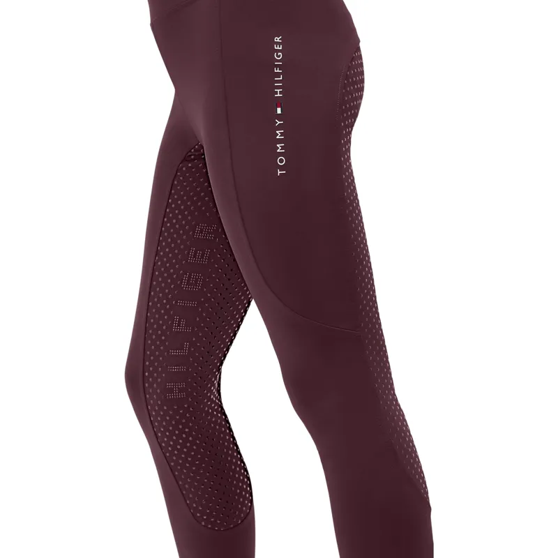 Tommy Hilfiger Devon Junior Full Grip Riding Tights - Deep Burgundy Pre-Order-6