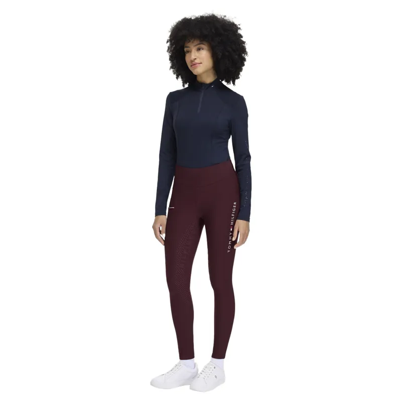 Tommy Hilfiger Elmira Women's Full Grip Riding Tights - Deep Burgundy Pre-Order-4