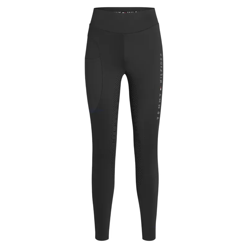 Tommy Hilfiger Elmira Rhinestone Women's Full Grip Riding Tights - Black