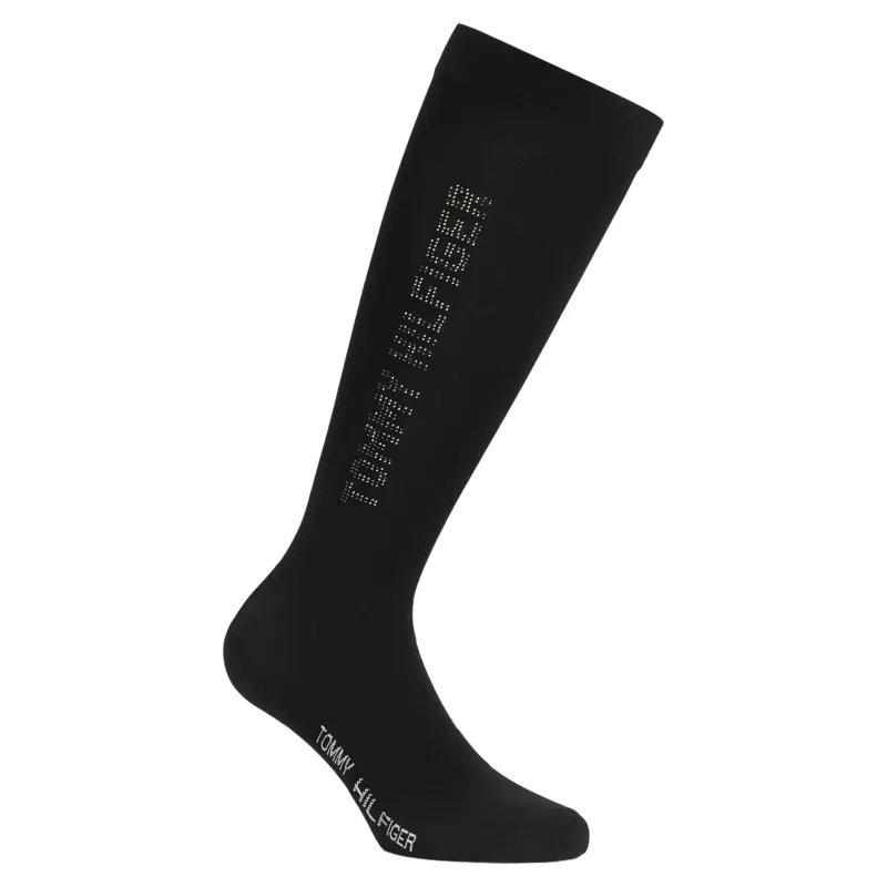 Tommy Hilfiger Fontana Rhinestone Riding Socks - Black