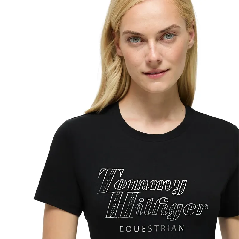 Tommy Hilfiger Malibu Rhinestone Women's T-Shirt - Black-4