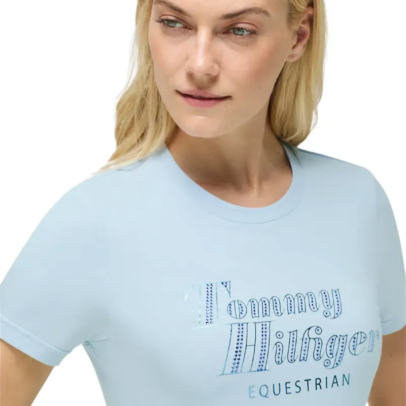 Tommy Hilfiger Malibu Rhinestone Women's T-Shirt - Sweet Blue-3
