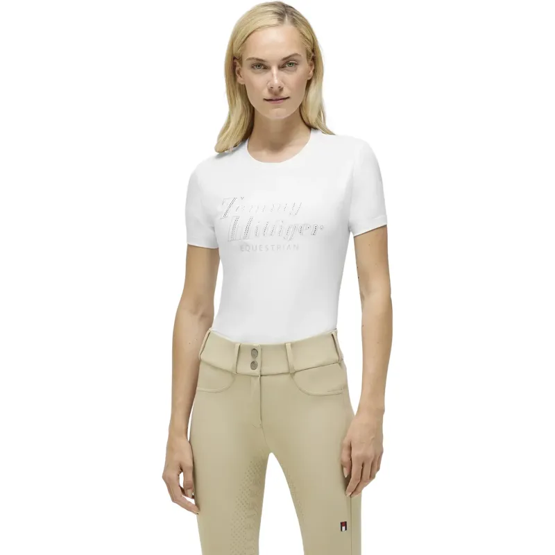 Tommy Hilfiger Malibu Rhinestone Women's T-Shirt - Optic White-1