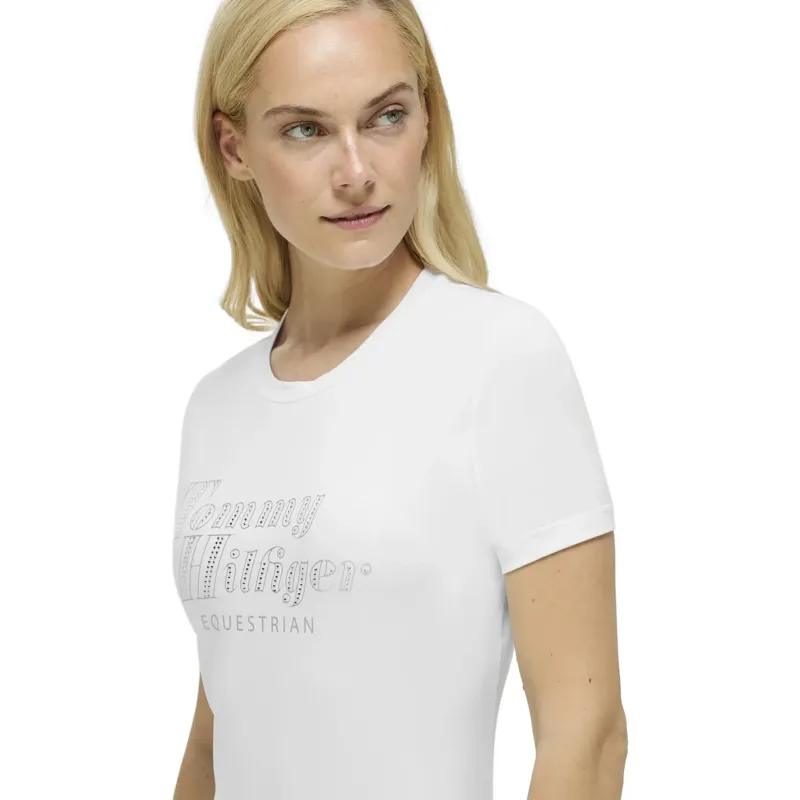 Tommy Hilfiger Malibu Rhinestone Women's T-Shirt - Optic White-4