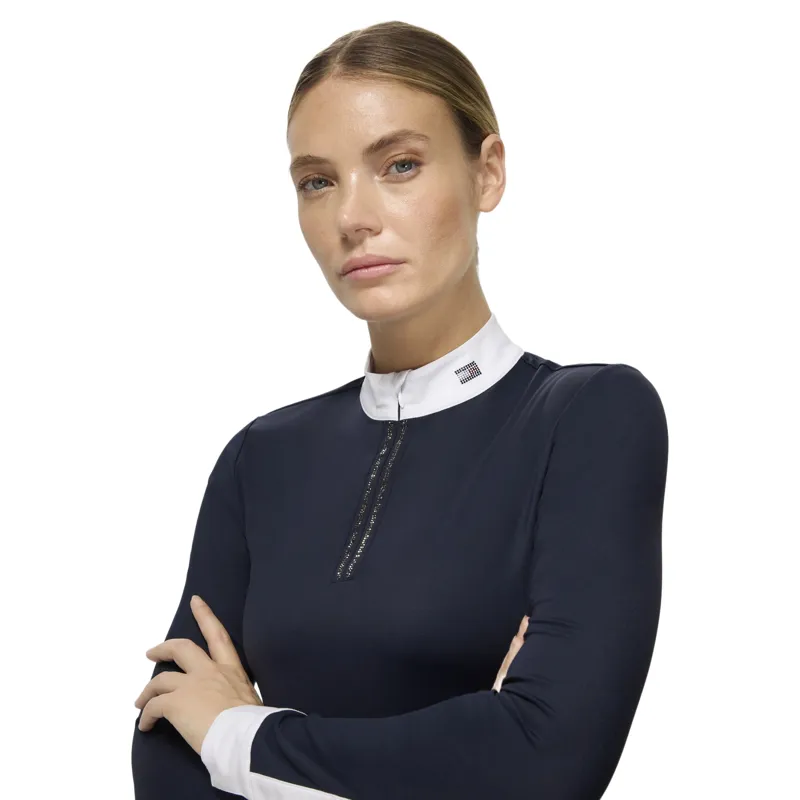 Tommy Hilfiger Monica Womens Rhinestone Show Shirt - Desert Sky-3