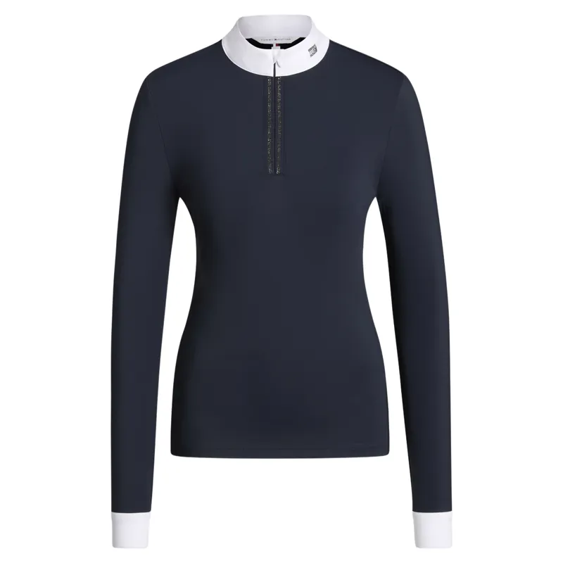 Tommy Hilfiger Monica Womens Rhinestone Show Shirt - Desert Sky-1