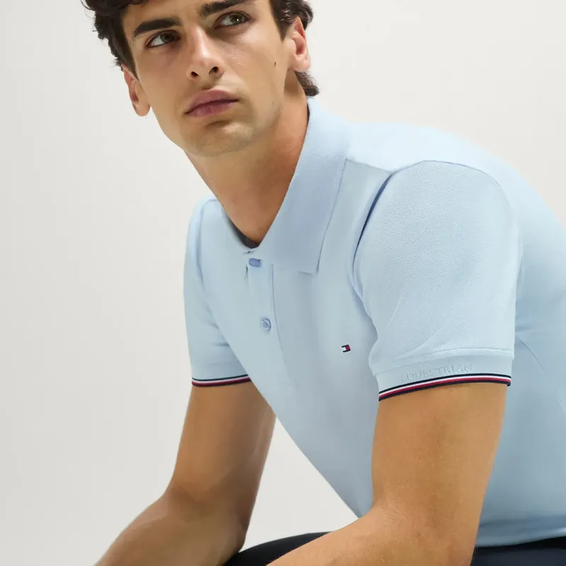 Tommy Hilfiger Pique Men's Polo Shirt - Sweet Blue-4