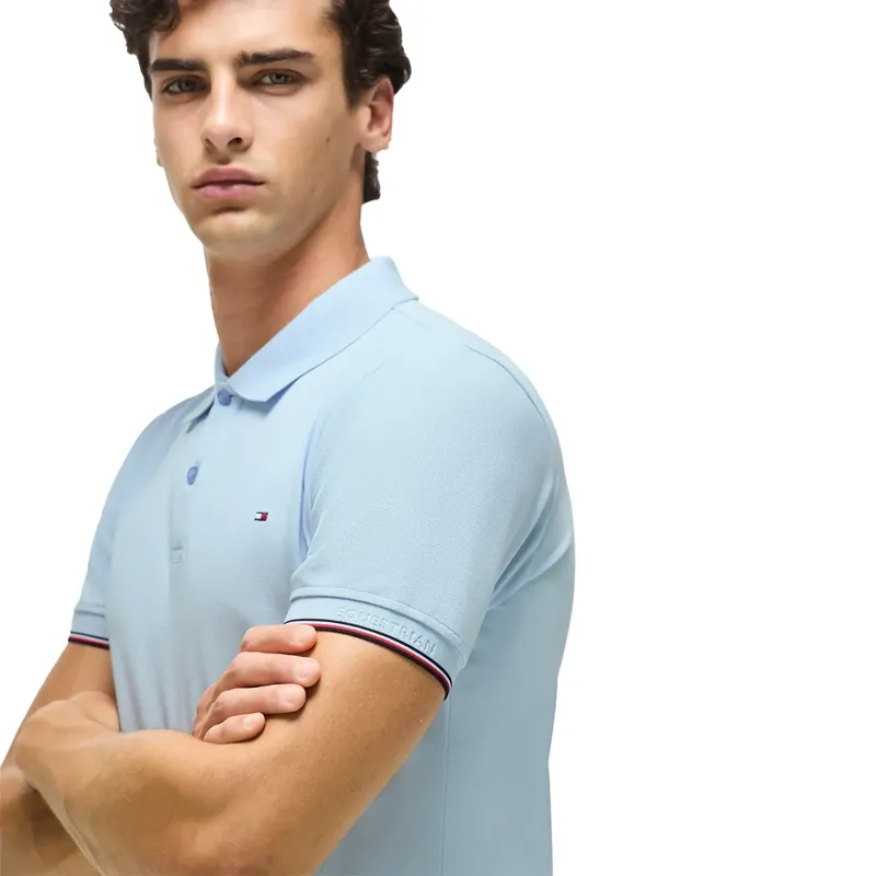 Tommy Hilfiger Pique Men's Polo Shirt - Sweet Blue-5