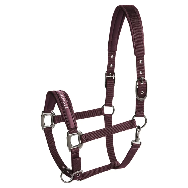 Tommy Hilfiger Yale Shine Halter and Lead Rope Set - Deep Burgundy-1