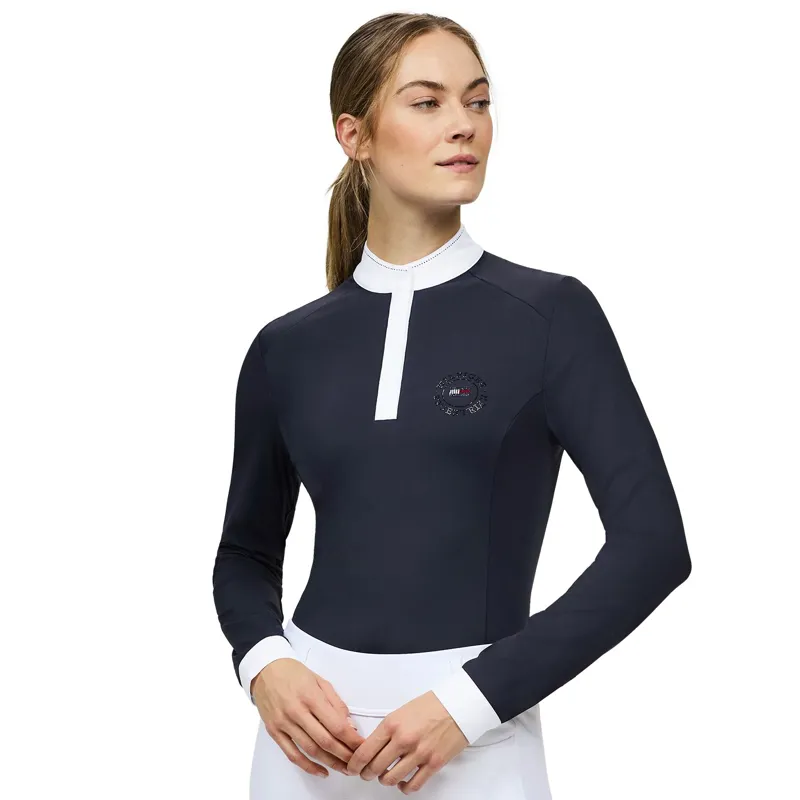 Tommy Hilfiger Taylor Womens Rhinestone Show Shirt - Desert Sky