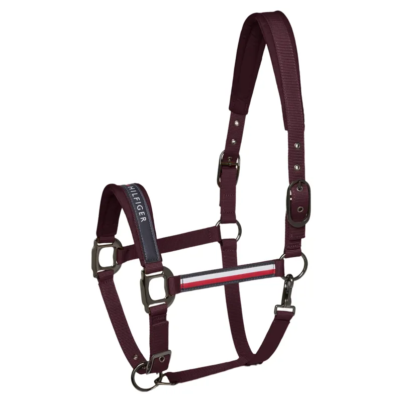 Tommy Hilfiger Yale Halter and Lead Rope Set-Deep Burgundy-1
