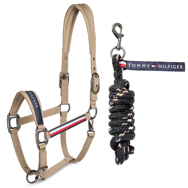 Tommy Hilfiger Yale Halter and Lead Rope Set - Taupe