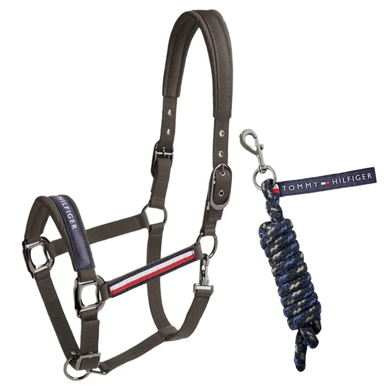 Tommy Hilfiger Yale Halter and Lead Rope Set - Ash