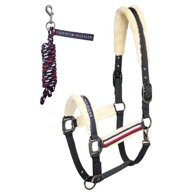 Tommy Hilfiger Yale Faux Fur Halter and Lead Rope Set - Desert Sky