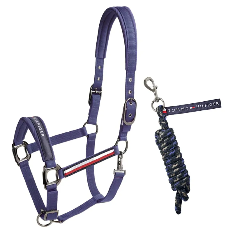 Tommy Hilfiger Yale Halter and Lead Rope Set - Faded Indigo
