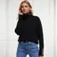Holland Cooper Tori Turtleneck Knit Ladies Sweater - Black