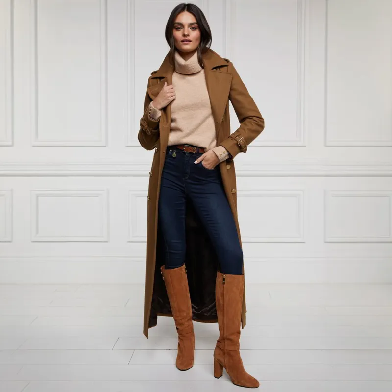 Holland Cooper Tori Turtleneck Knit Women's Sweater - Light Camel-4