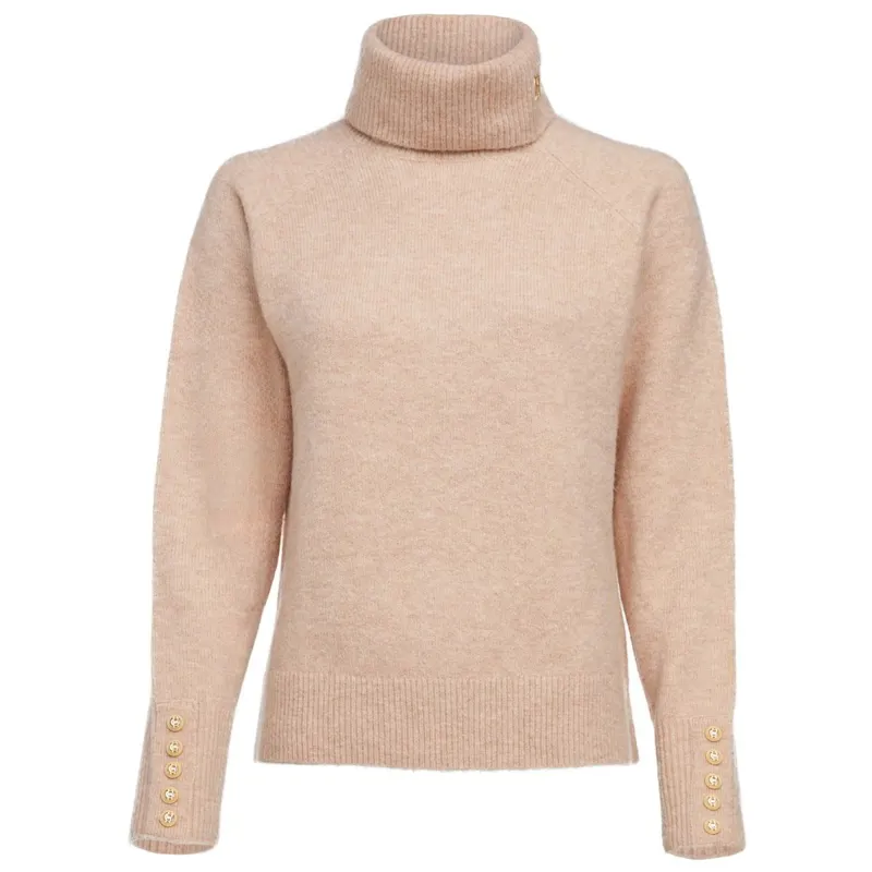 Holland Cooper Tori Turtleneck Knit Women's Sweater - Light Camel-5